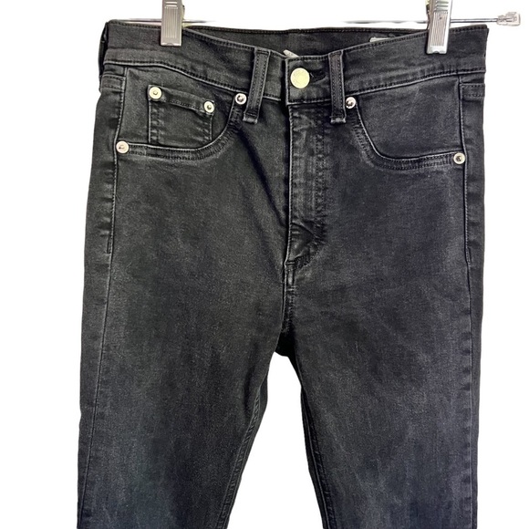 Rag & Bone Nina High Rise Skinny Black Jeans Size 27 Goth Style - Picture 6 of 15